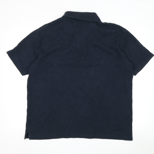 Cotton Traders Men's Blue XL Short Sleeve Polo Shirt