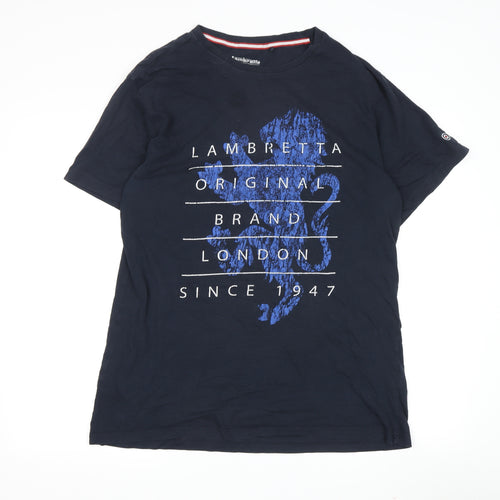 Lambretta Men's Blue XL Graphic Print T-Shirt