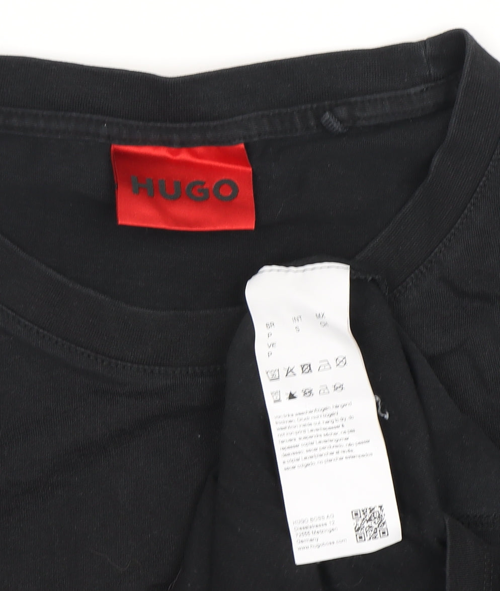 Hugo Men's Black Medium Logo T-Shirt