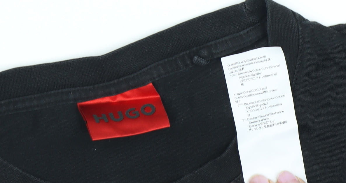 Hugo Men's Black Medium Logo T-Shirt