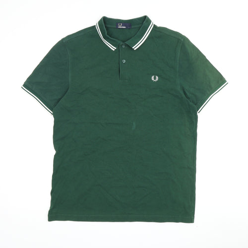 Fred Perry Men's Green Polo Shirt Size L