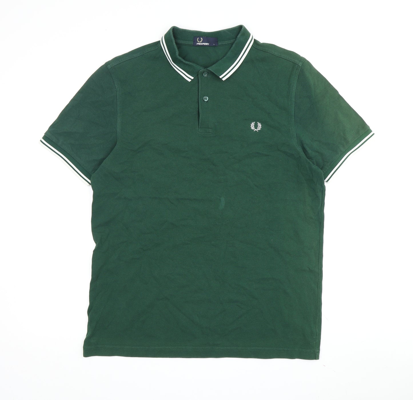 Fred Perry Men's Green Polo Shirt Size L