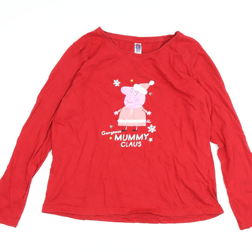 Peppa Pig Red Teens Christmas T-Shirt 6-7 Years