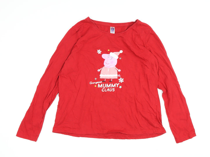 Peppa Pig Red Teens Christmas T-Shirt 6-7 Years