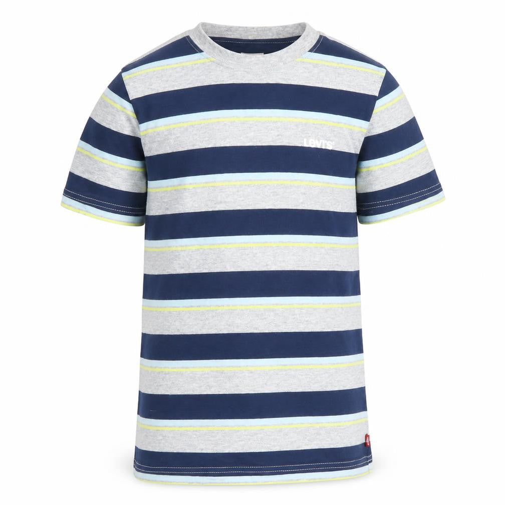 Front view of Levi's boys’ multicoloured striped t-shirt m