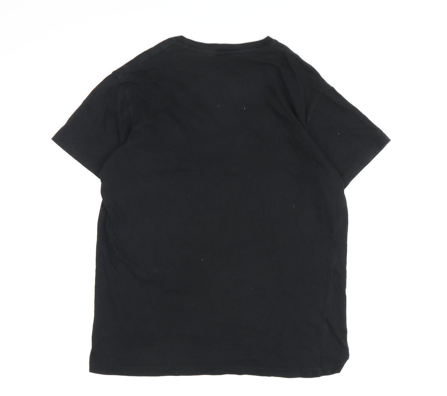Brave Soul Boys Black Space T-Shirt Small Basic Embroidered