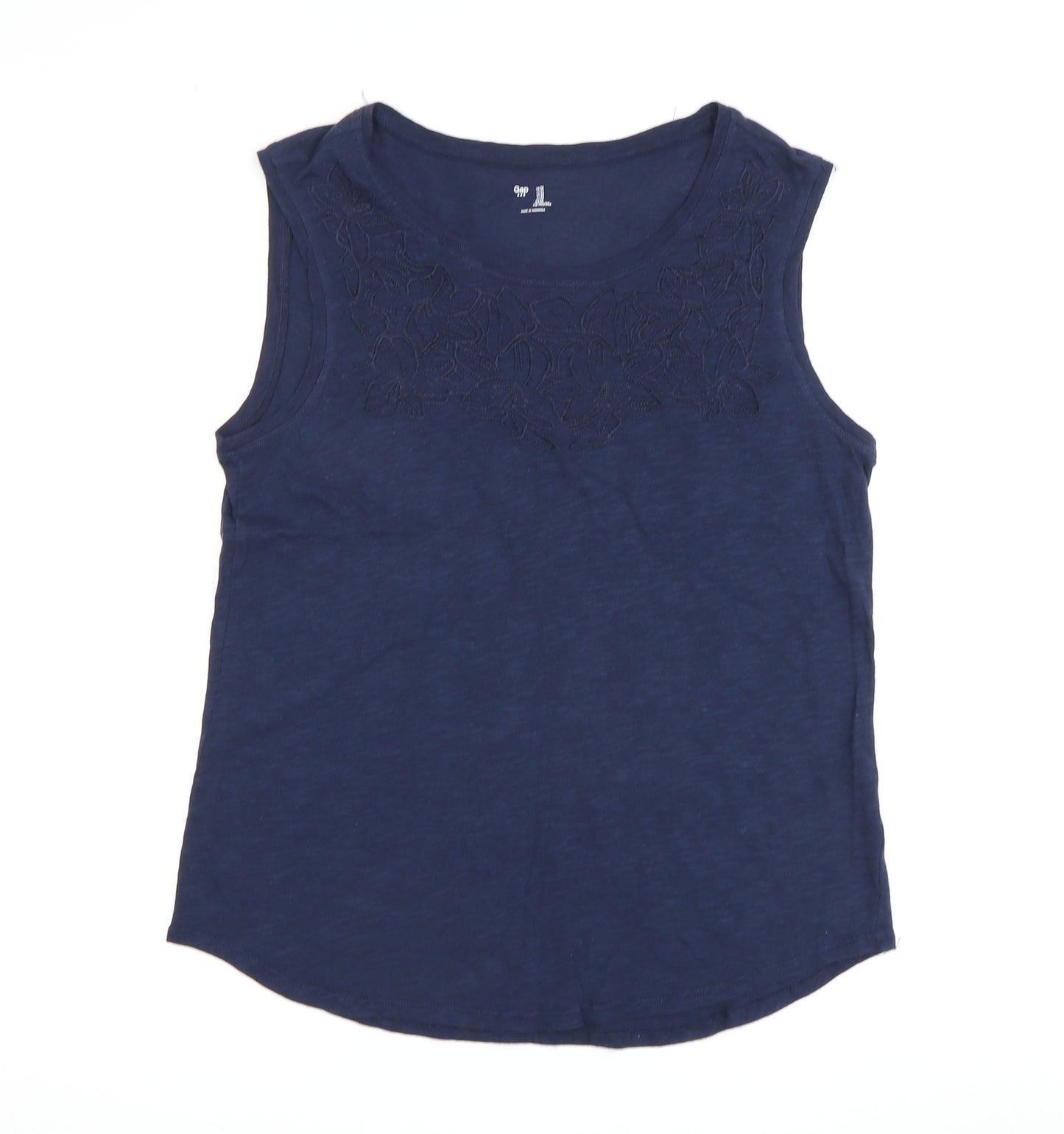 Gap Women's Blue Tank Top Medium Scoop Neck Cotton