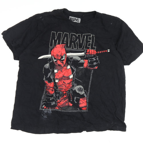 Marvel Deadpool Black T-Shirt Men's Comics Graphic