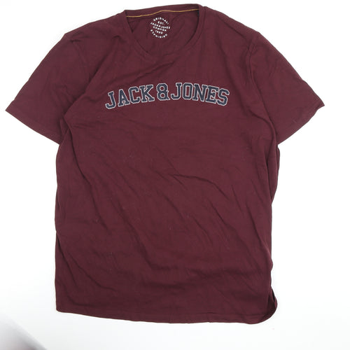 Jack & Jones Men's Red XL Crew Neck T-Shirt