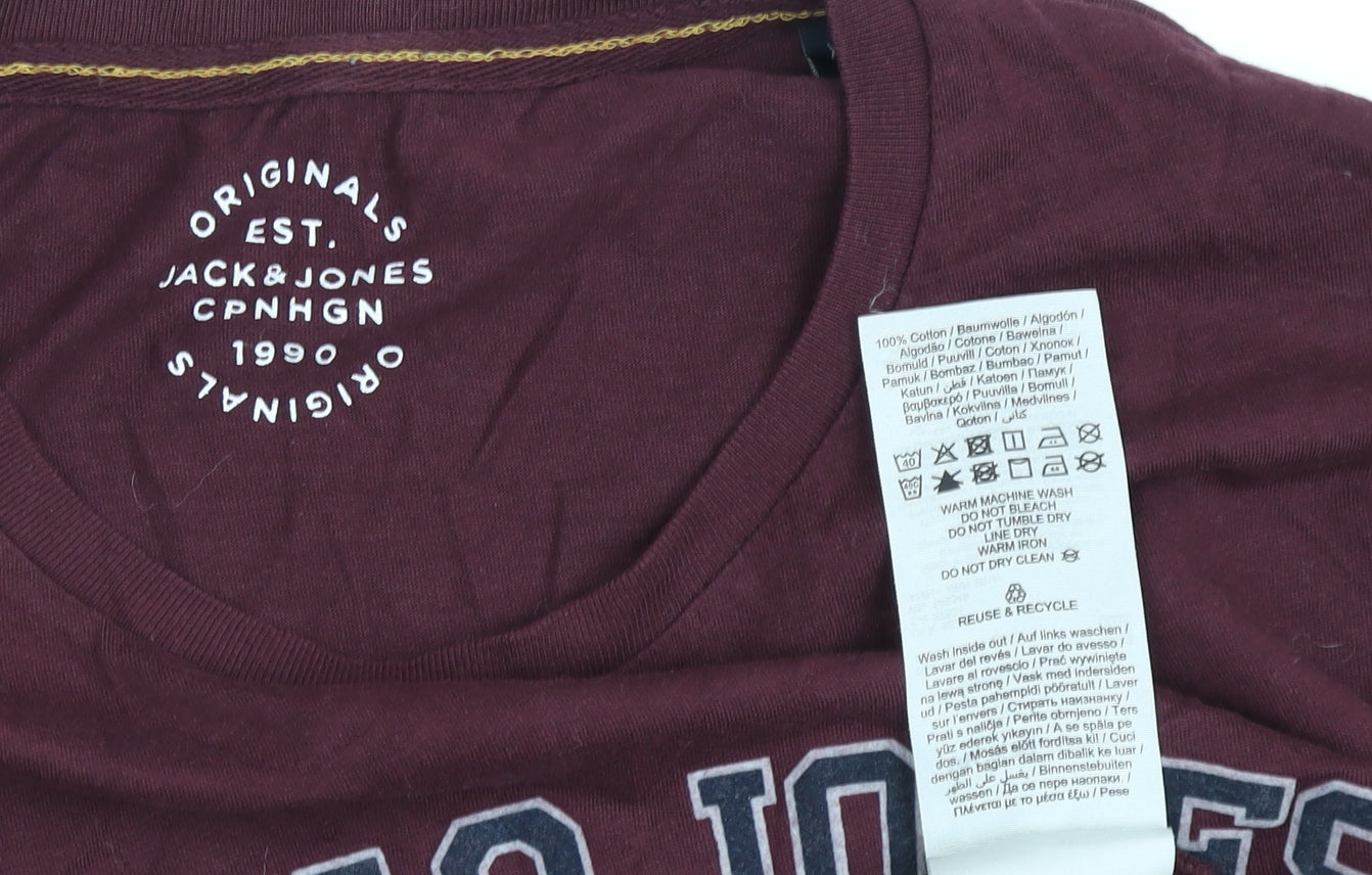 Jack & Jones Men's Red XL Crew Neck T-Shirt