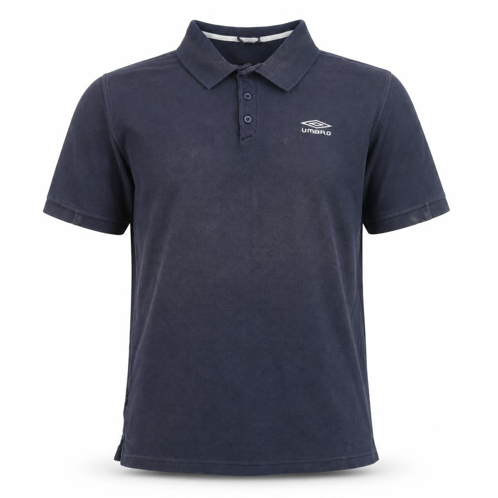 Front view of Umbro Men's Blue M Polo T-Shirt with Logo