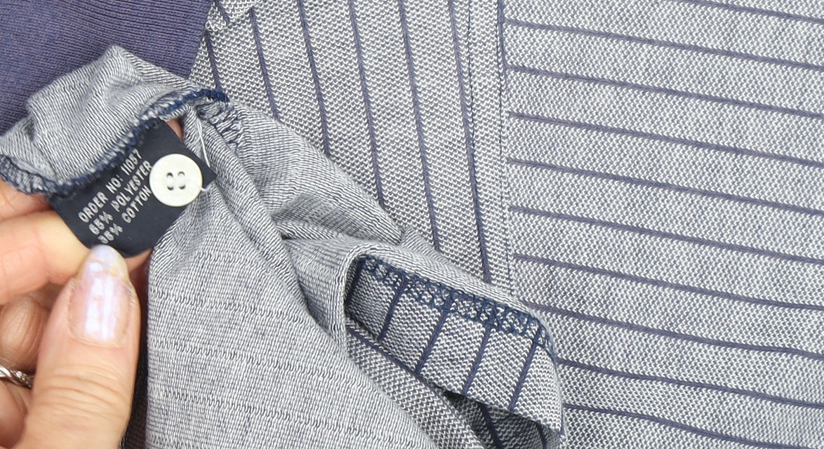 Donnay Men's Grey Striped Polo M - Cotton Blend