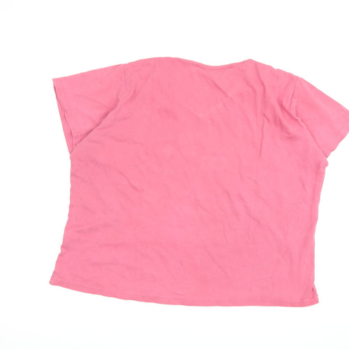 EWM Women's Pink Cotton Nightshirt, L, Graphic Print