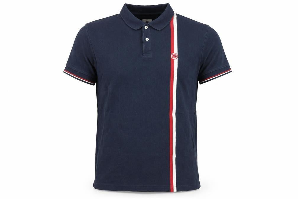Pepe Jeans Men's Blue Polo Shirt, Size M, Striped, Excellent
