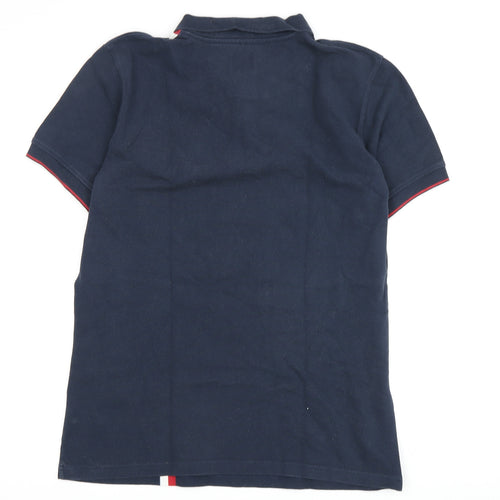 Pepe Jeans Men's Blue Polo Shirt, Size M, Striped, Excellent