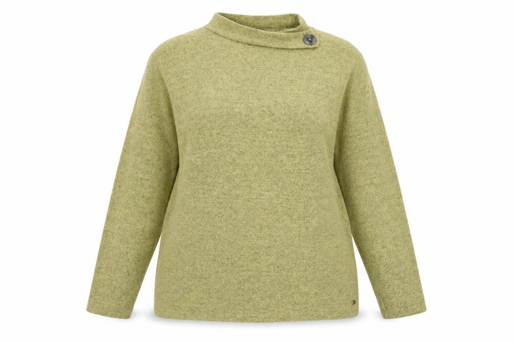 Front view of TIGI Women's Green High Neck jumper, size 18
