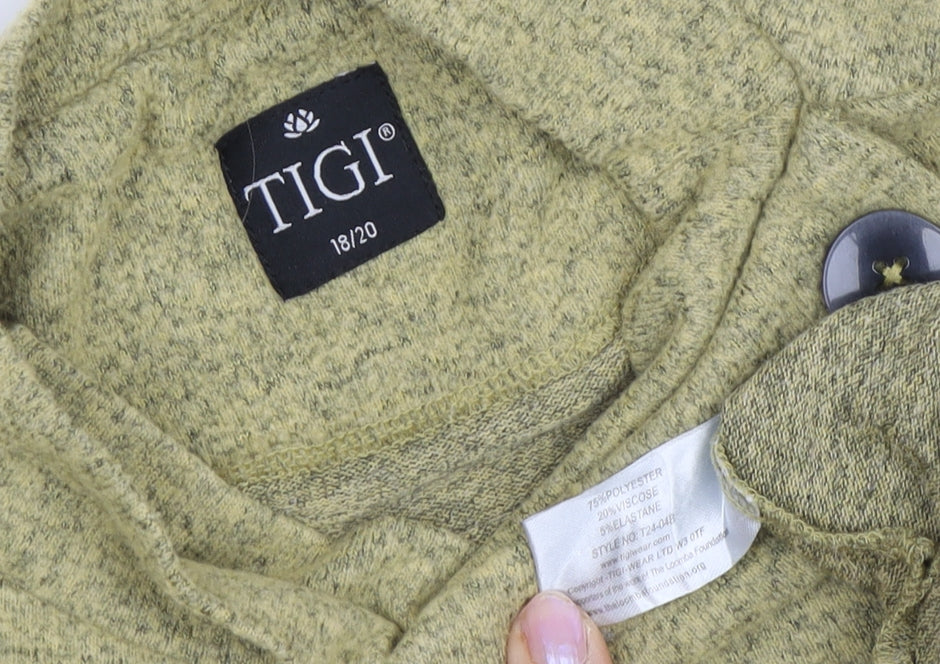 TIGI Women's Green High Neck Pullover Jumper, Size 18