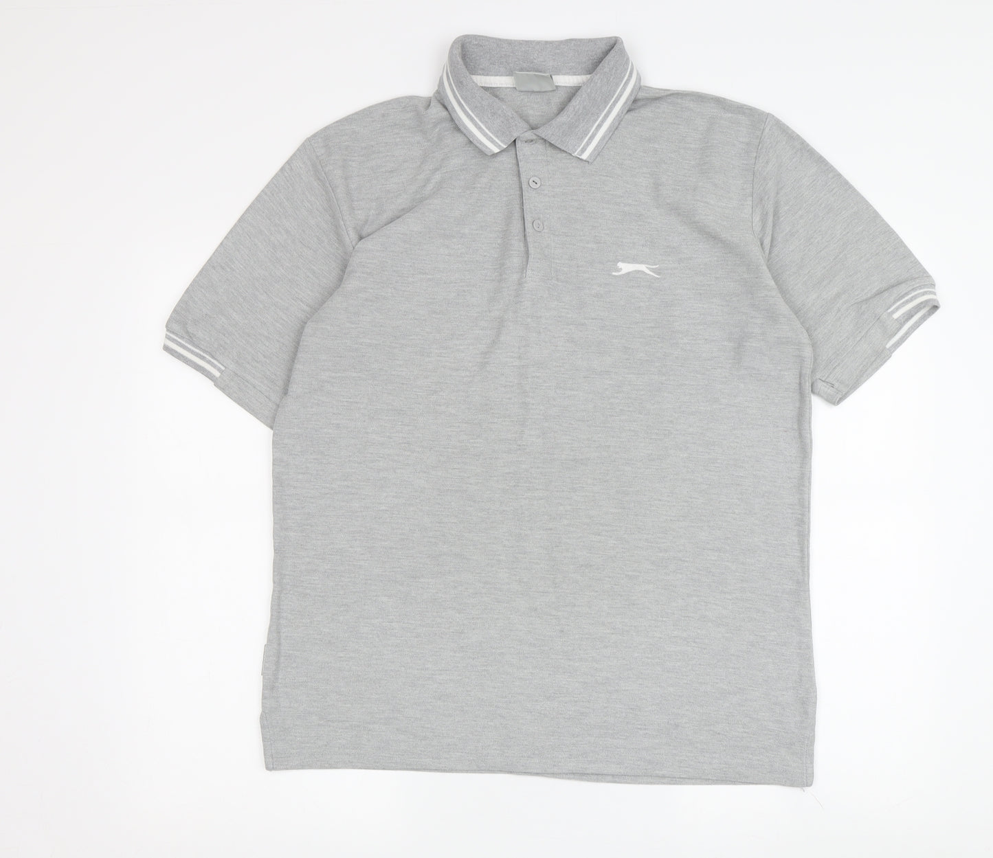 Slazenger Men's Grey Polo Shirt M - Casual Logo Style