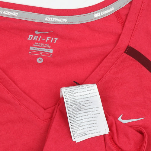 Nike Women's Red V-Neck Running T-Shirt M
