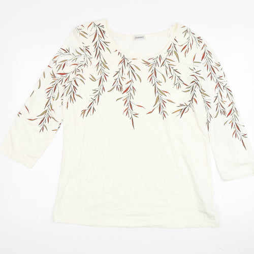 Damart Women's Ivory Floral T-Shirt Size 14