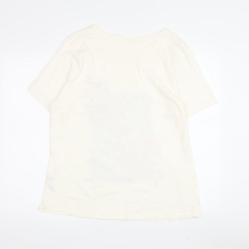 Bonmarché Women's Beige Floral T-Shirt Size 16/18