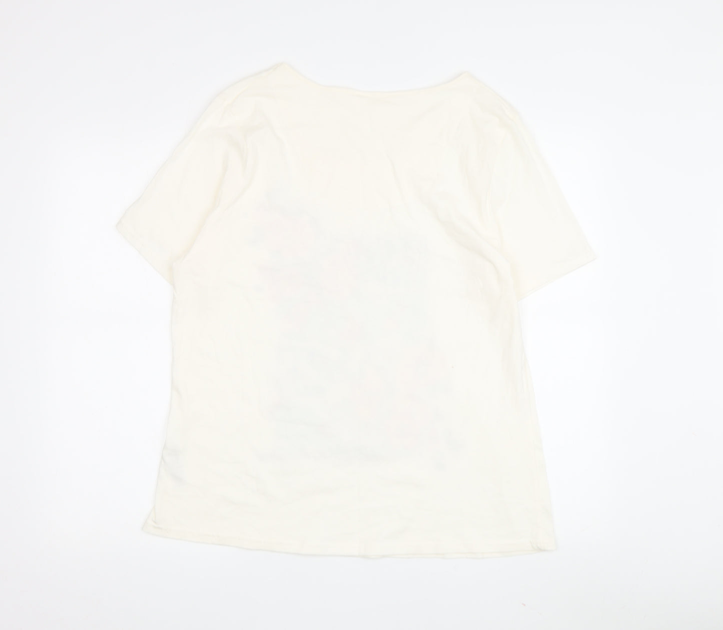 Bonmarché Women's Beige Floral T-Shirt Size 16/18