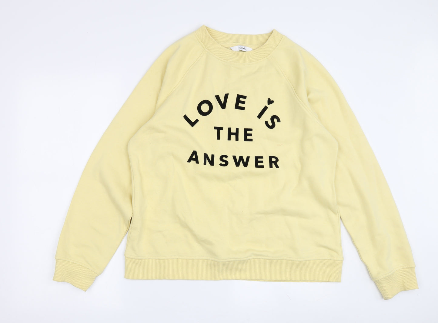 Next Women's Yellow Pullover Sweatshirt M