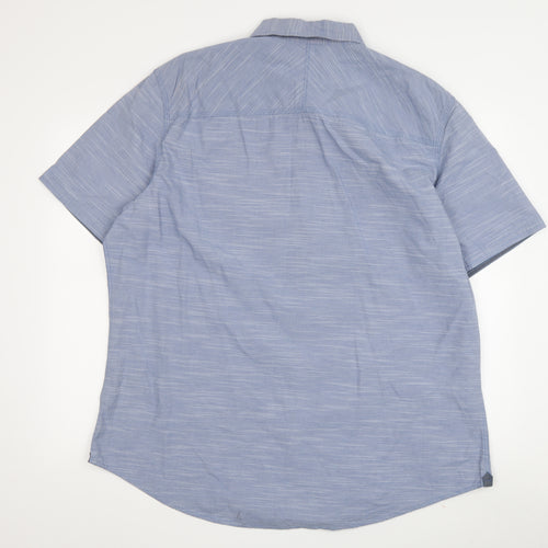 Next Men's Blue Striped Button-Up Shirt 2XL