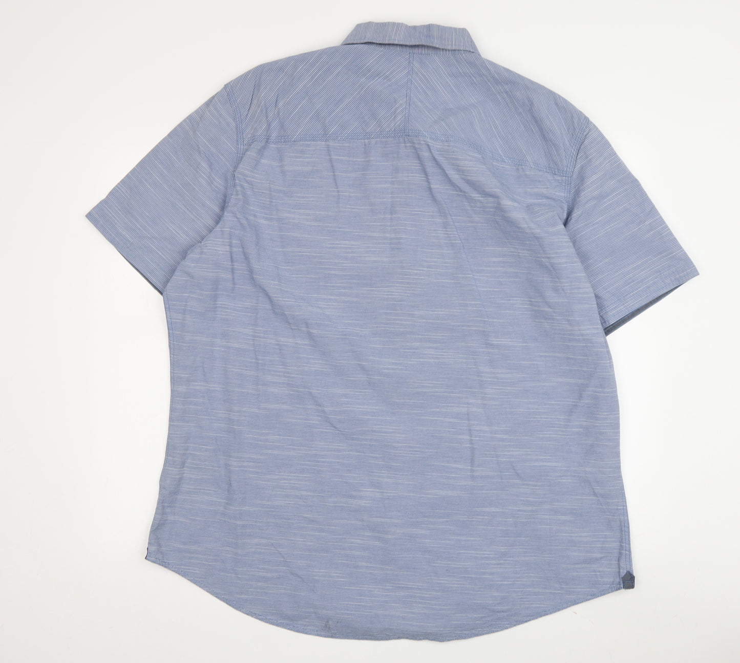 Next Men's Blue Striped Button-Up Shirt 2XL