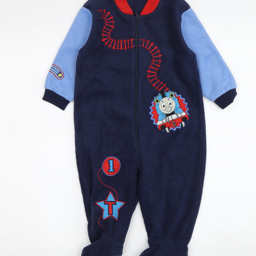 Thomas & Friends Unisex Babygrow Blue 12-18 Months Fleece