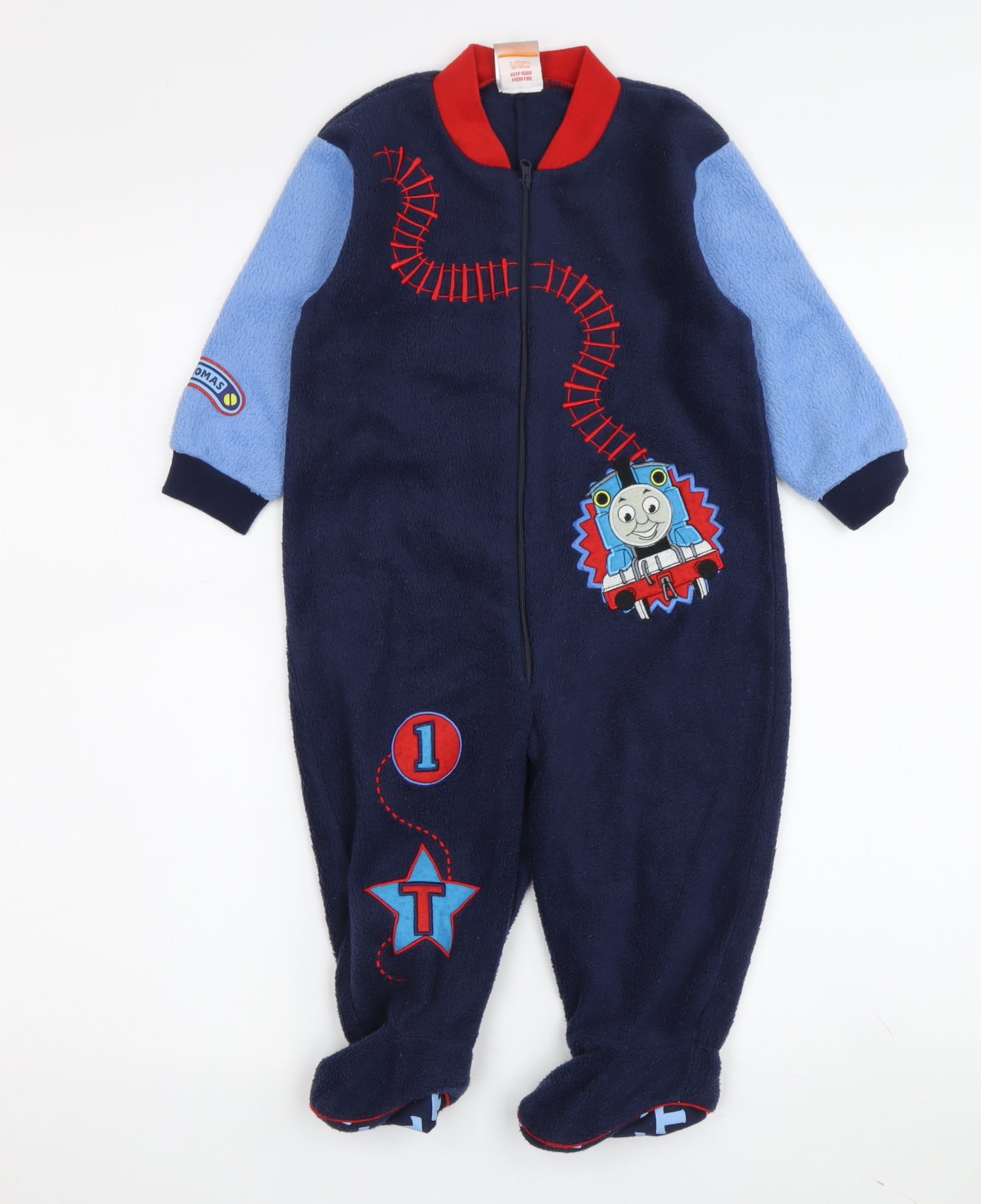 Thomas & Friends Unisex Babygrow Blue 12-18 Months Fleece