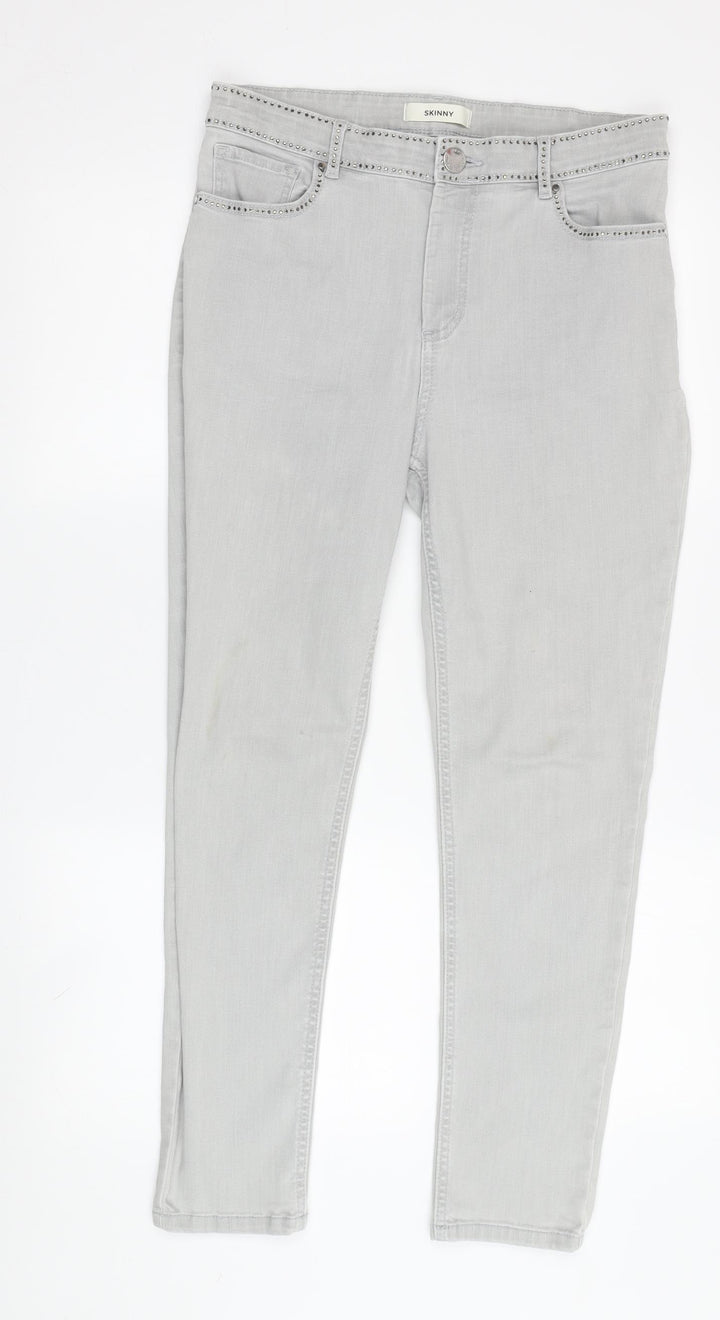 Marks and Spencer Women’s Grey Skinny Studded Jeans Size 12