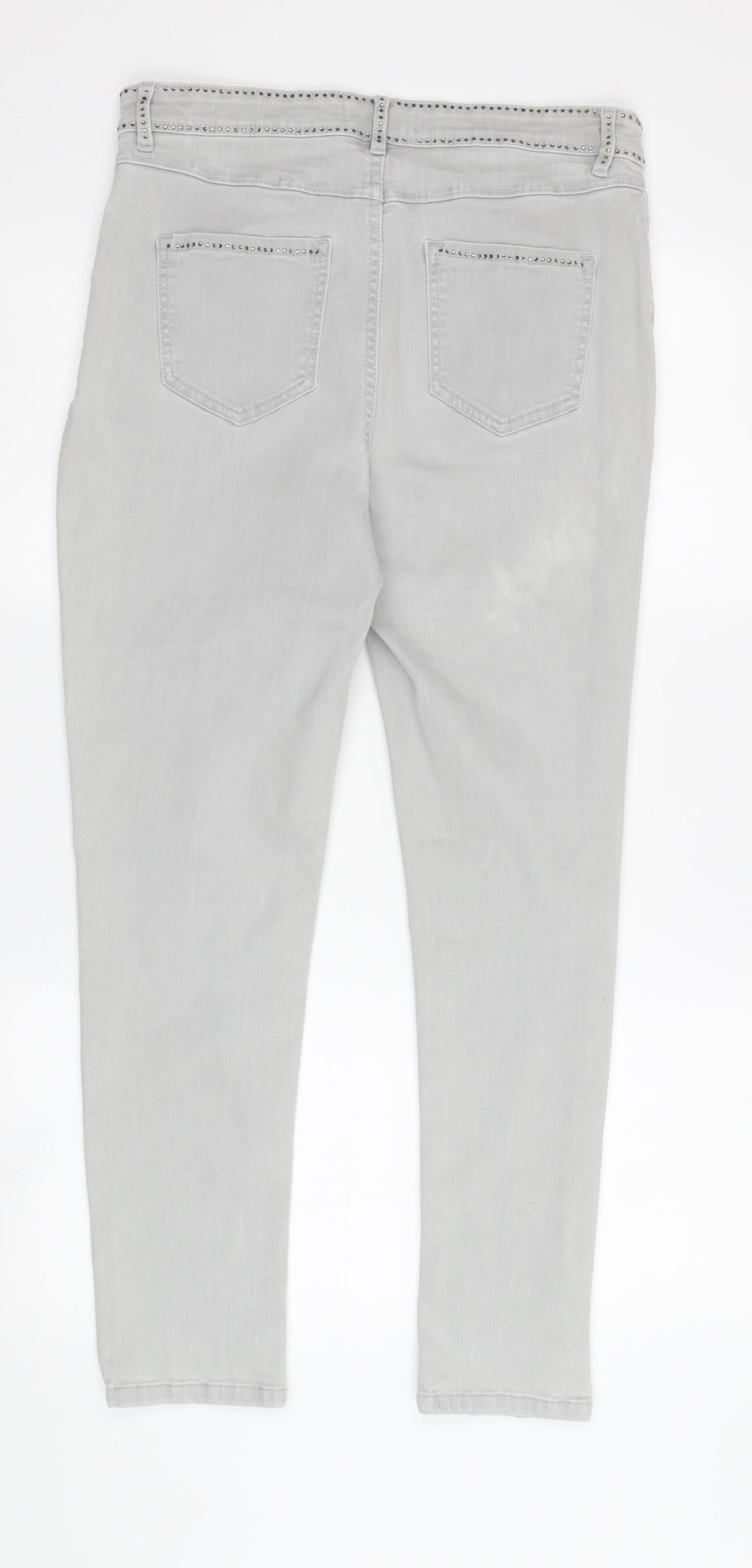 Marks and Spencer Women’s Grey Skinny Studded Jeans Size 12
