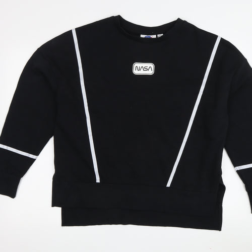 NASA Unisex Black S Reflective Pullover Sweatshirt