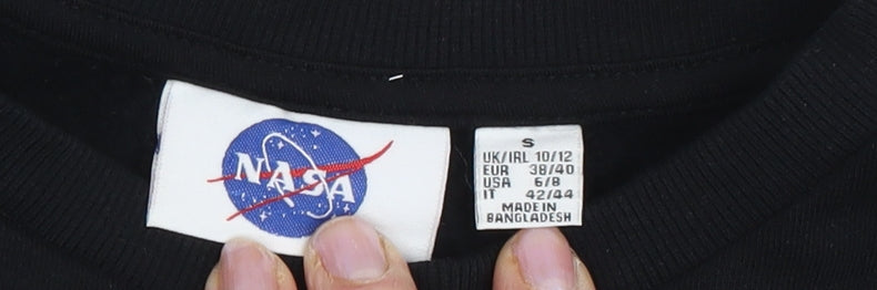 NASA Unisex Black S Reflective Pullover Sweatshirt