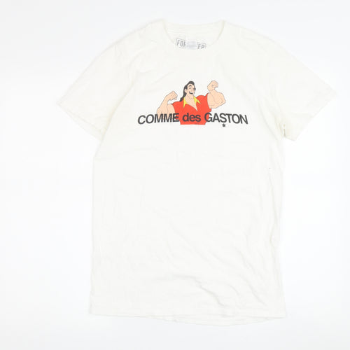 Funny White Men's T-Shirt, Small, Beauty and the Beast