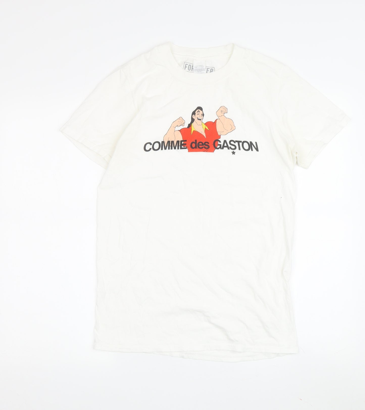Funny White Men's T-Shirt, Small, Beauty and the Beast