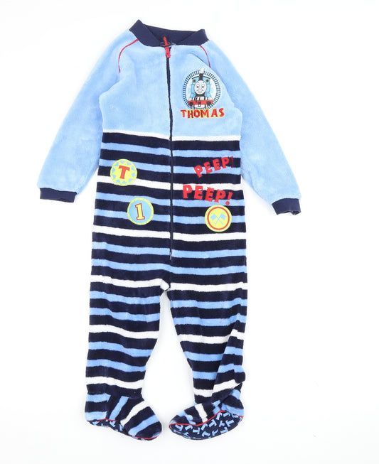 Mothercare Thomas & Friends Boys Blue Striped Babygrow 24 Months