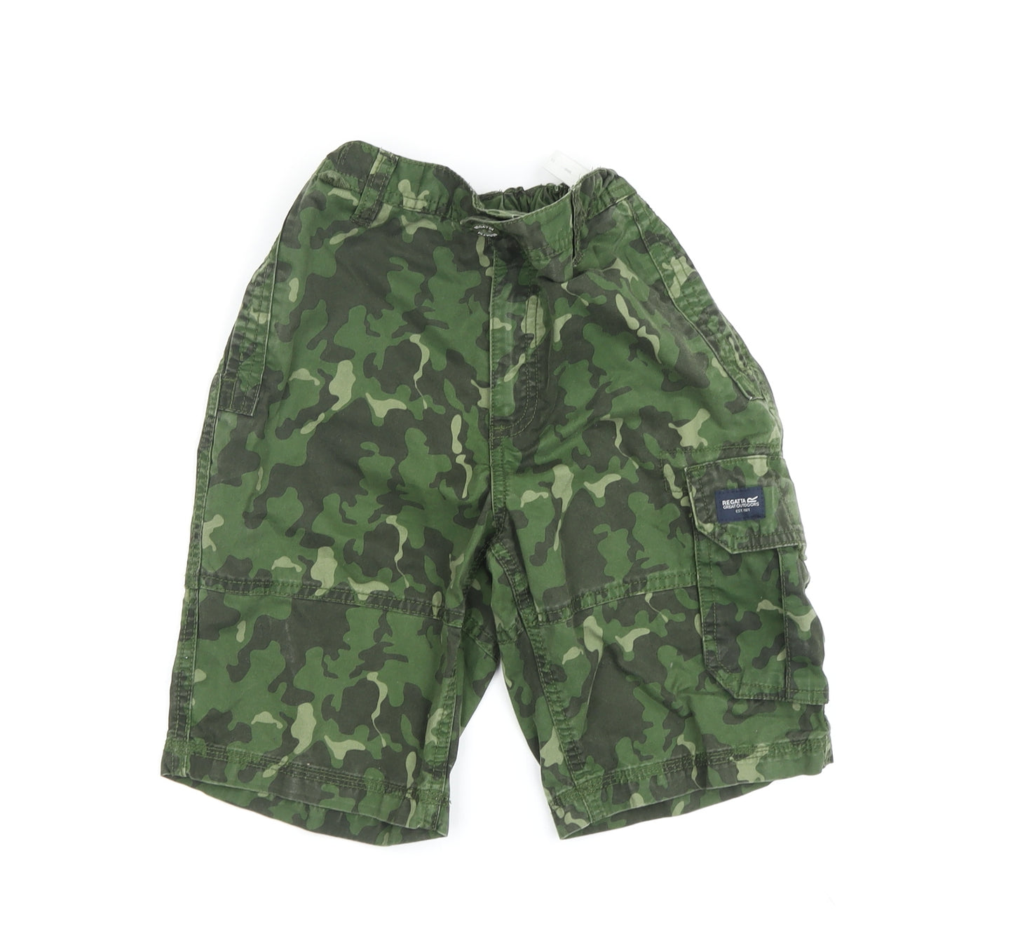 Regatta Boys Green Cargo Shorts 9-10 Years Elastic Waist