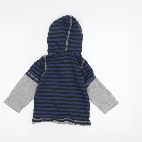 Pumpkin Patch Boys Blue Striped Henley Jumper 24 Months