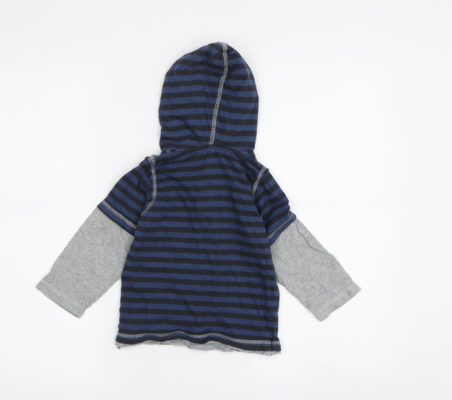 Pumpkin Patch Boys Blue Striped Henley Jumper 24 Months