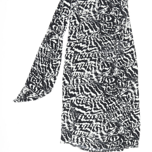 Topshop Women's Black Petite Cover Up, Size 6 Animal Print