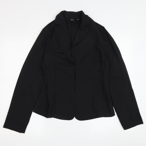 MNG Black Striped Blazer for Women - Size S