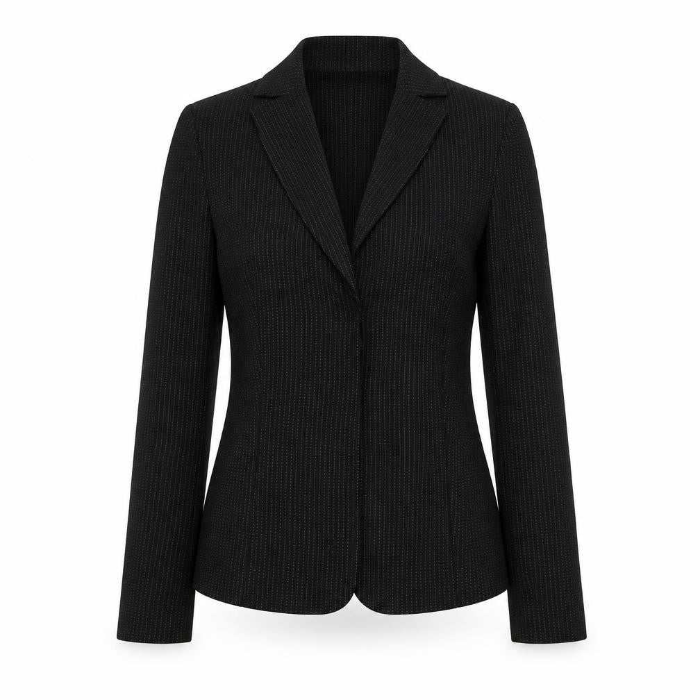 Front view of Mango Black Striped Blazer for Women -, size S