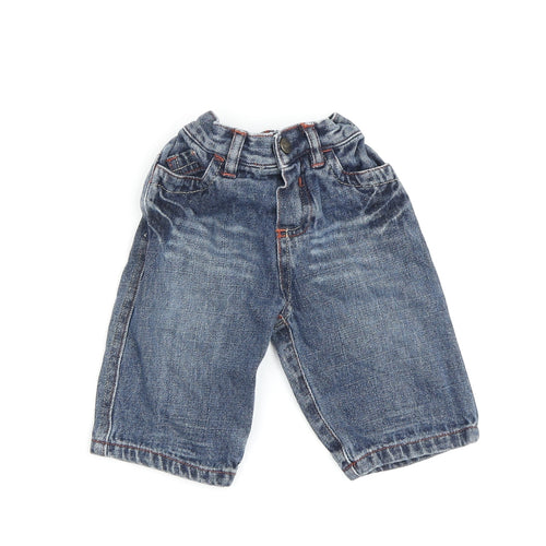 Mothercare Unisex Baby Denim Jeans 3-6 Months Elastic Waist Blue