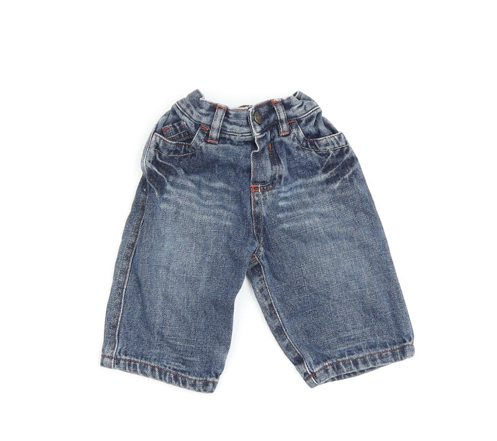 Mothercare Unisex Baby Denim Jeans 3-6 Months Elastic Waist Blue