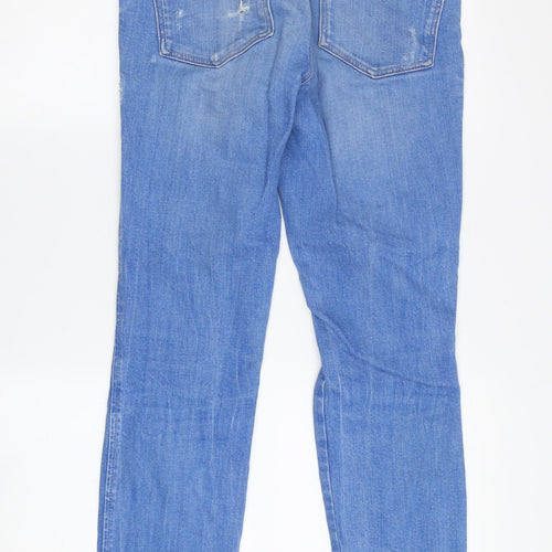 Zara Women’s Blue Distressed Jeans Size 8