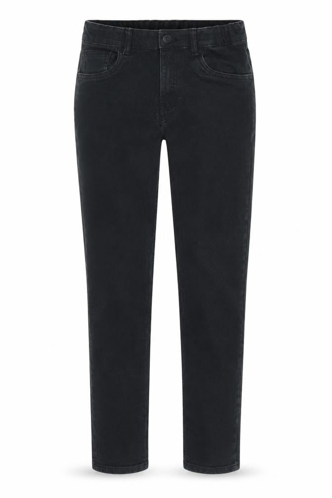 Front view of H&M Teens Black Slim Fit Stretch Jeans, size 12-13Y
