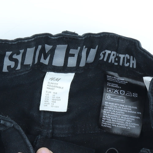 H&M Teens Black Slim Fit Stretch Jeans Size 12-13Y