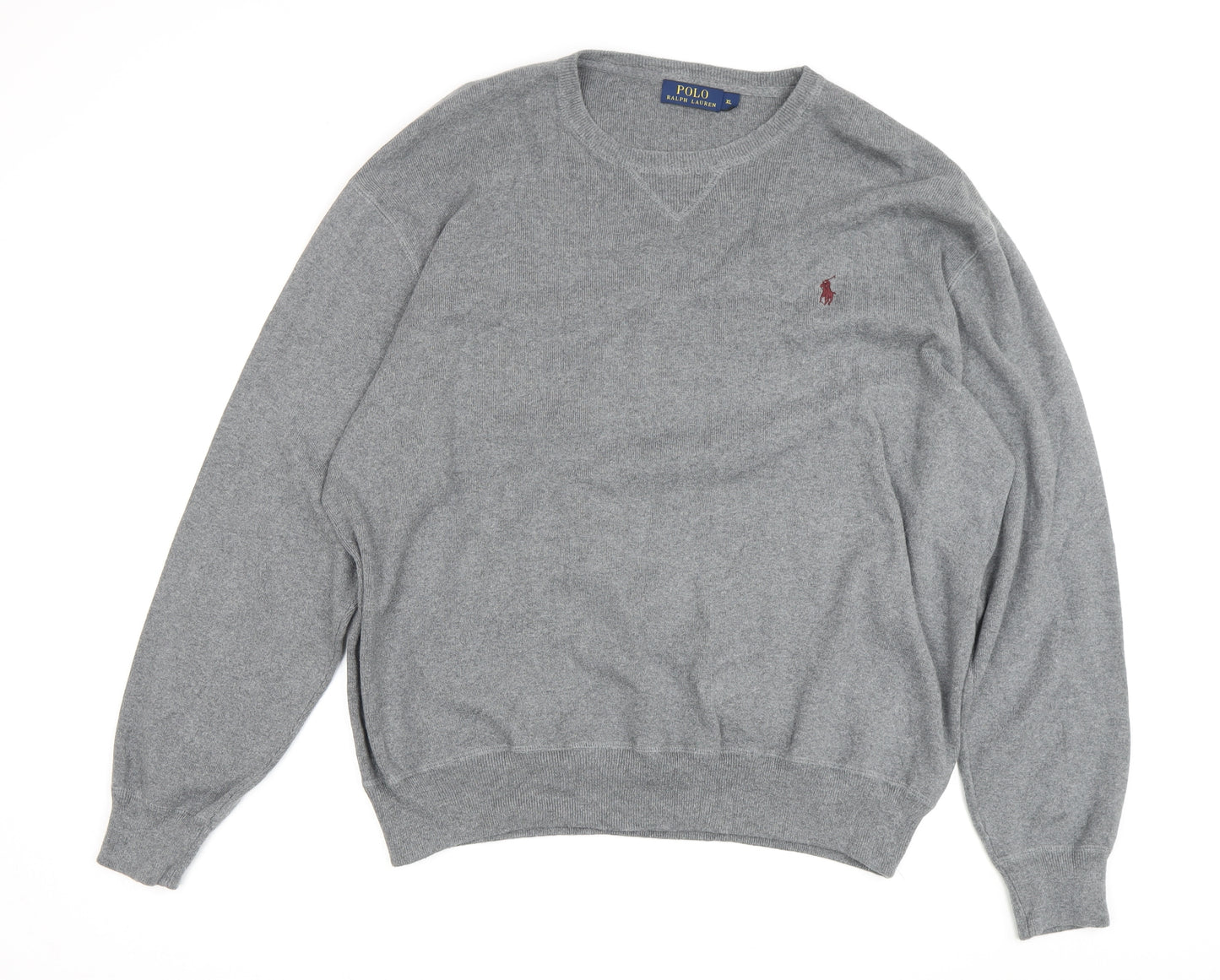 Polo Ralph Lauren Men's Grey V-Neck Wool Pullover XL